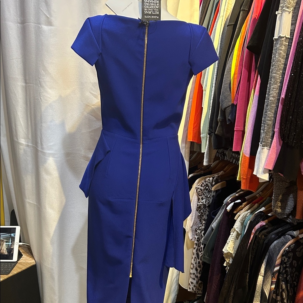 Roland Mouret Royal Blue Asymmetrical Dress - Picture 2 of 16